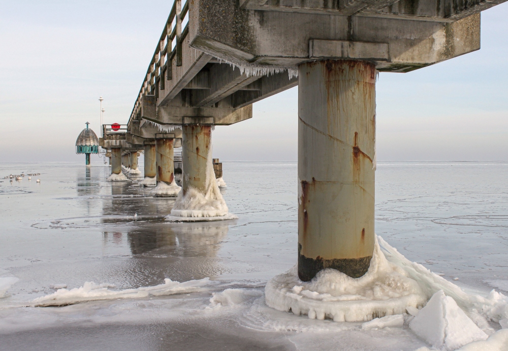 Ostseebad Zinnowitz Vinetabrücke im Januar 2010