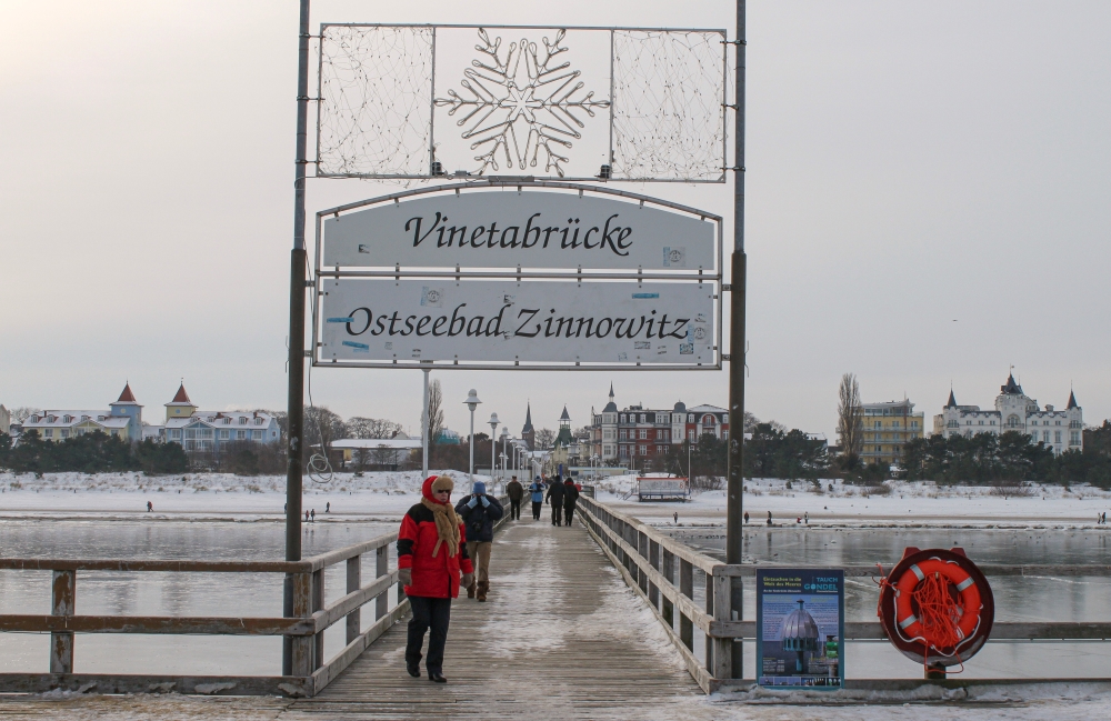 Winter an der Ostsee; Vinetabrücke in Zinnowitz
