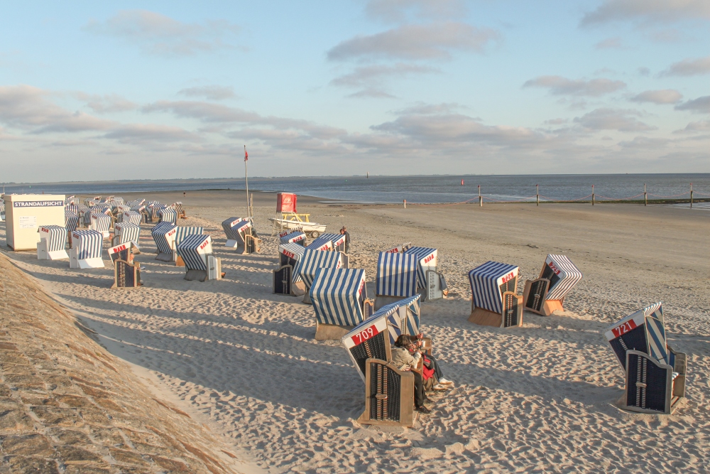 Norderney; Abendstimmung am Weststrand