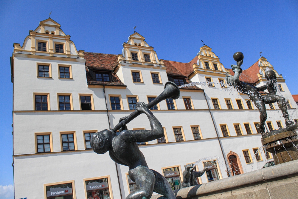 Torgau, Marktplatz, Brunnen
