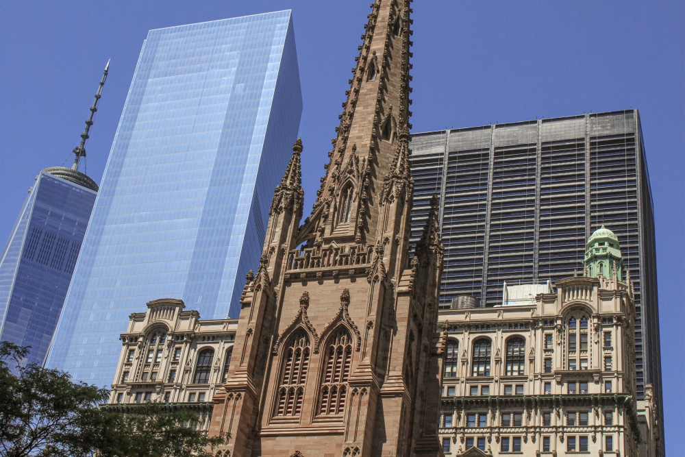 New York City; Trinity Church und One World Center