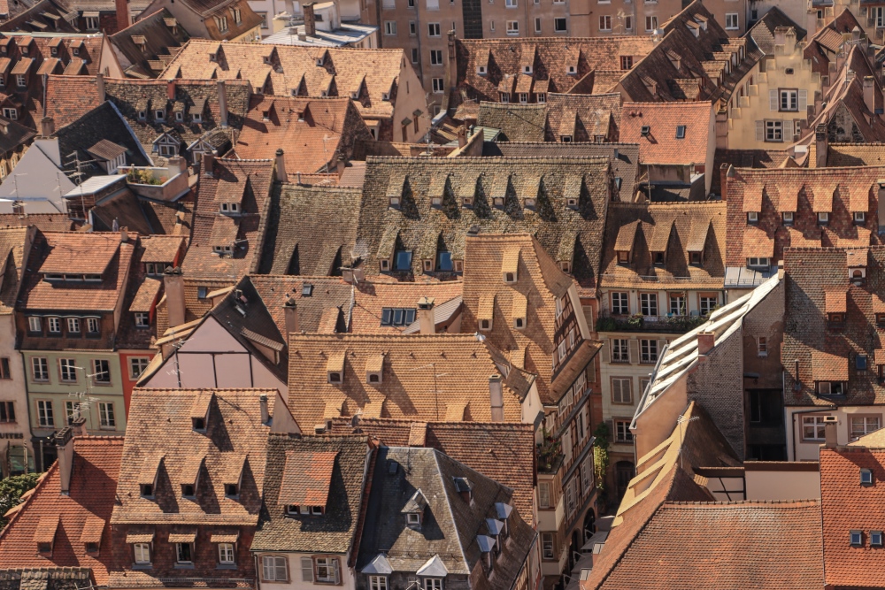 Strasbourg; Altstadt vom Münster gesehen