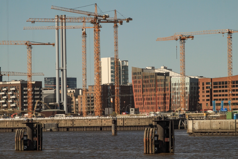 Hamburg, Hafencity; Baustelle Überseequartier