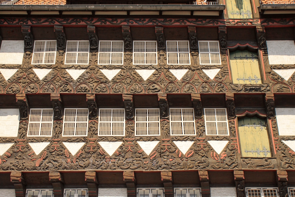 Braunschweig; Fachwerkdetail am Burgplatz