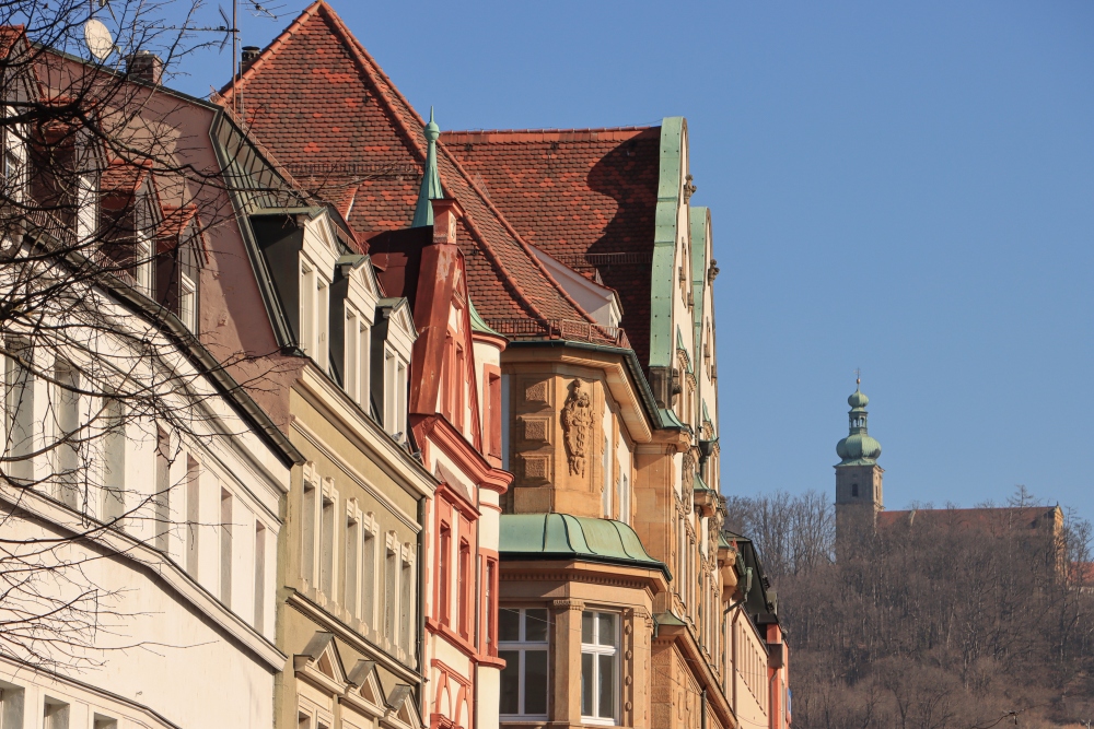 Amberg; Blick zur Wallfahrtskirche Maria Hilf