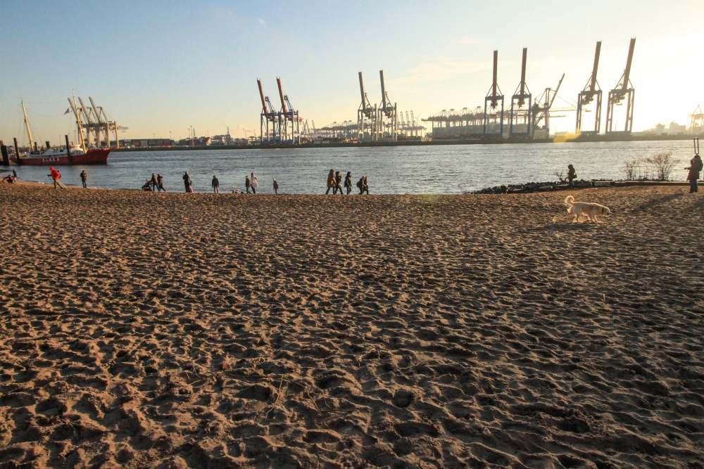 Hamburg; Elbufer in Övelgönne