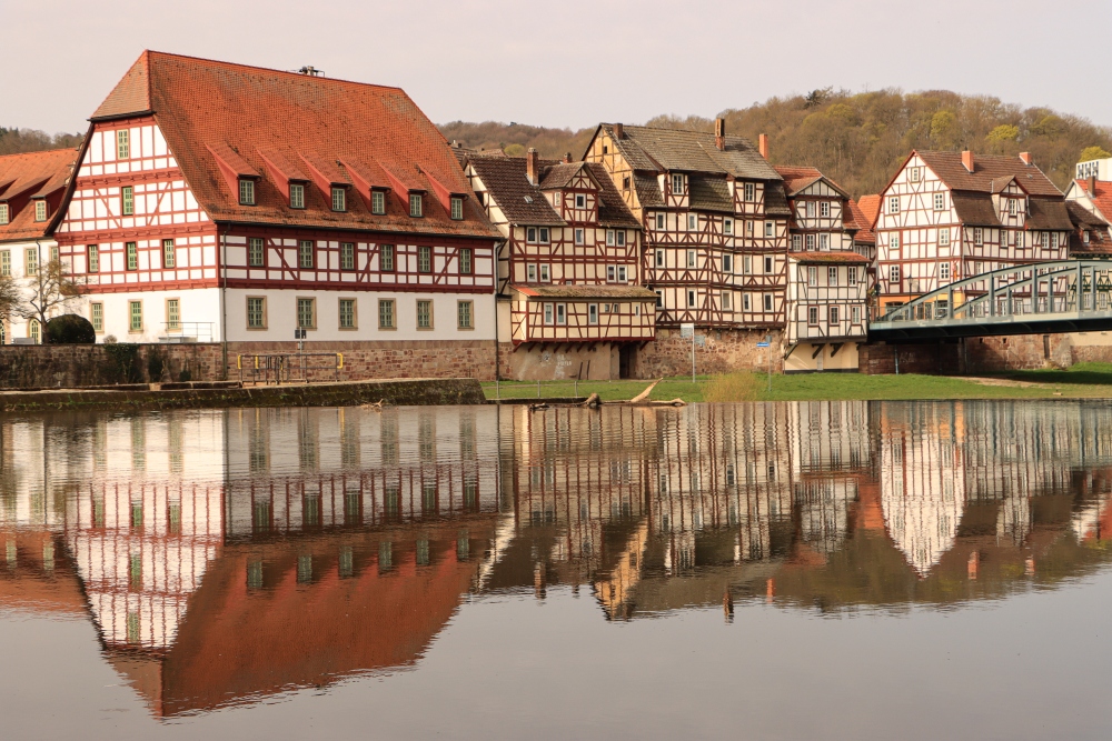 Rotenburg an der Fulda; Häuserzeile an der Fulda