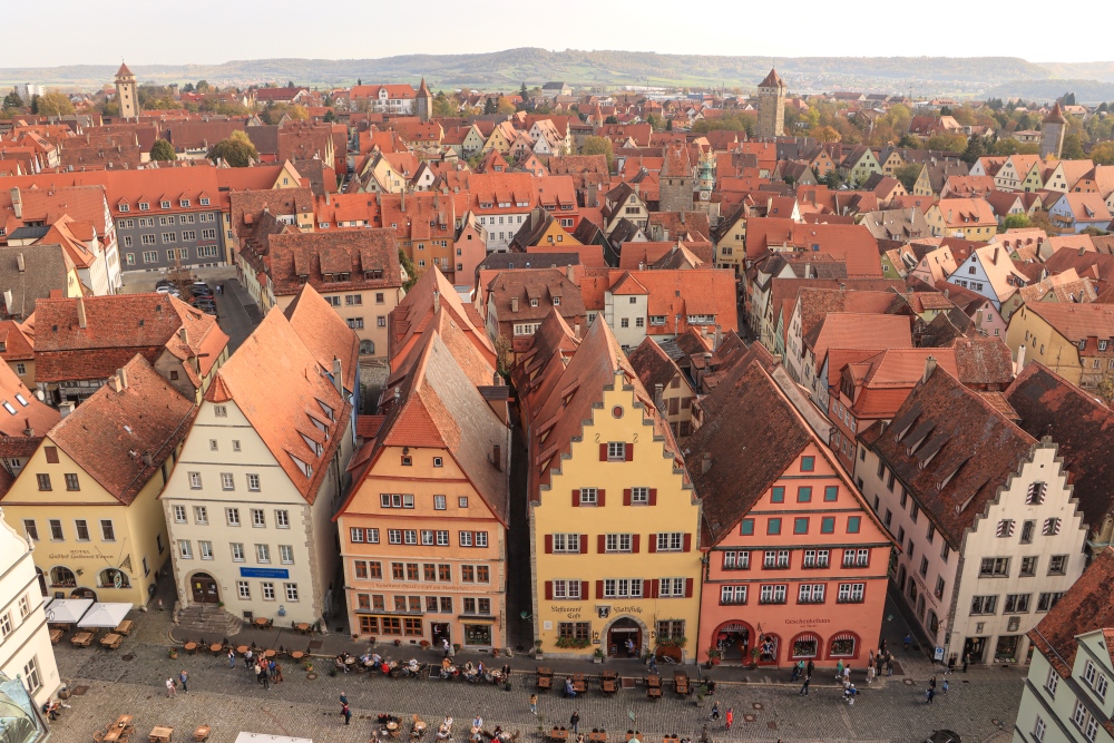 Rothenburg o. d. T.; Altstadt vom Rathausturm