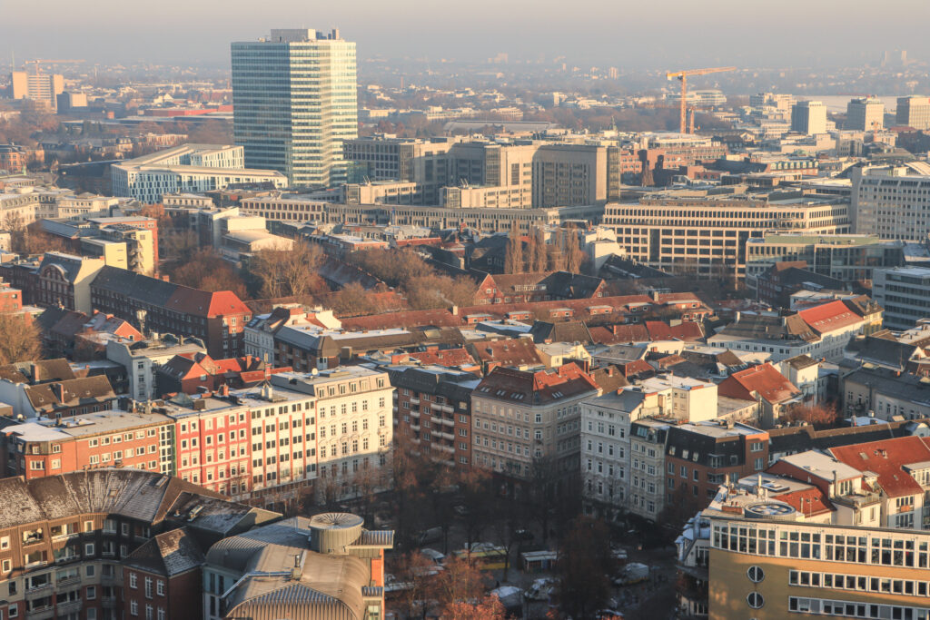 Hamburg; Großneumarkt vom Michel gesehen