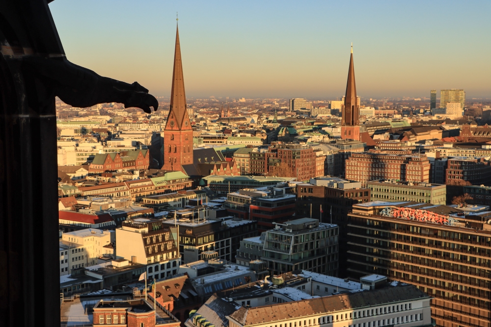 Hamburg; Zentrum mit St. Petri und St. Jakobi