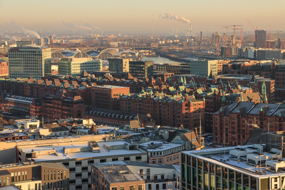 Hamburg; Speicherstadt von St. Nikolai