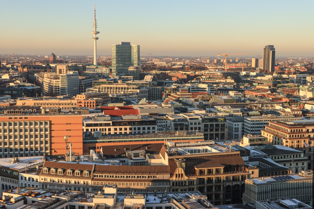 Hamburger Neustadt mit Heinrich-Hertz-Turm