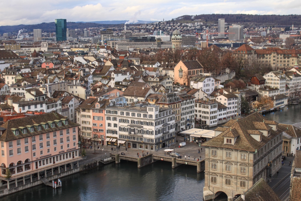Zürich, Rathausbrücke und Rathaus