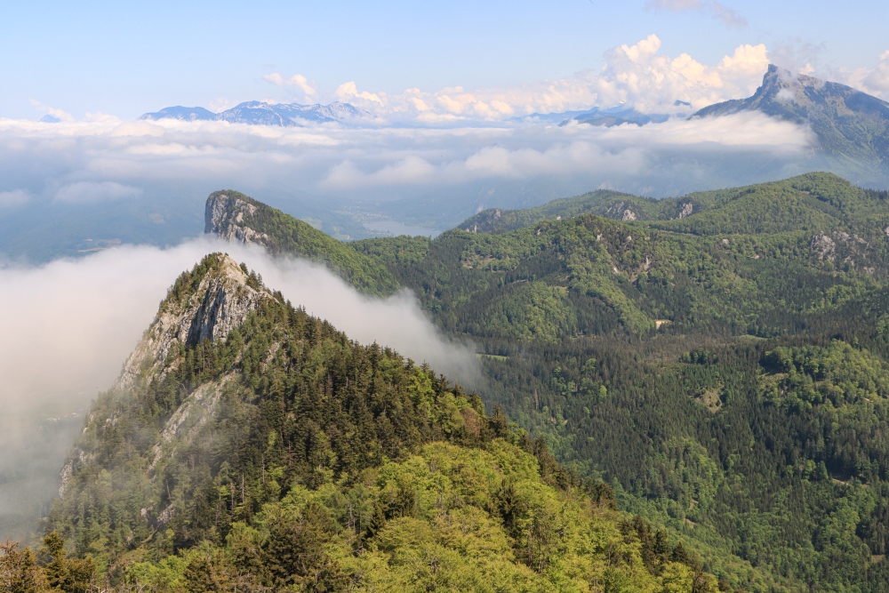 Salzkammergut; Blick vom Schober auf Drachenwand und Schafberg