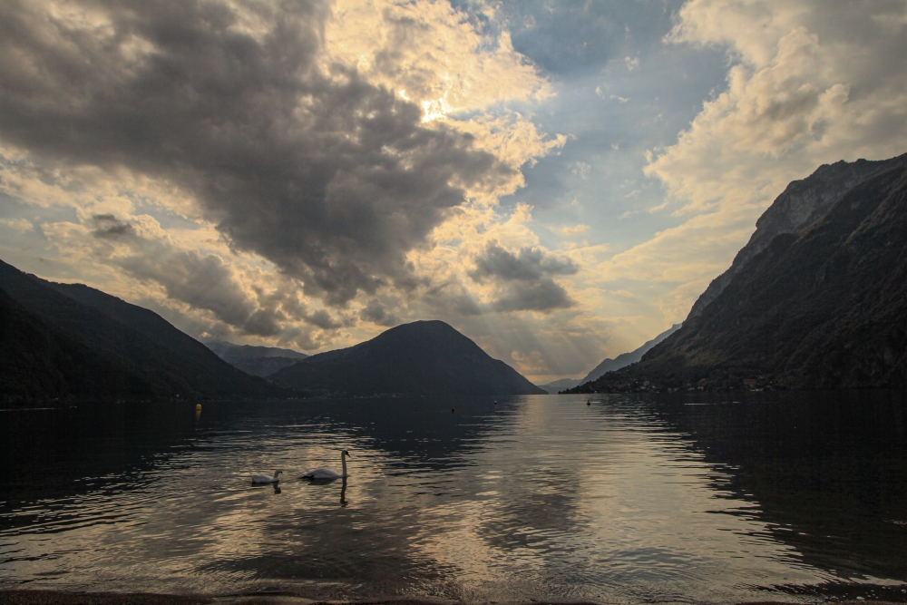 Abendstimmung in Porlezza am Luganer See