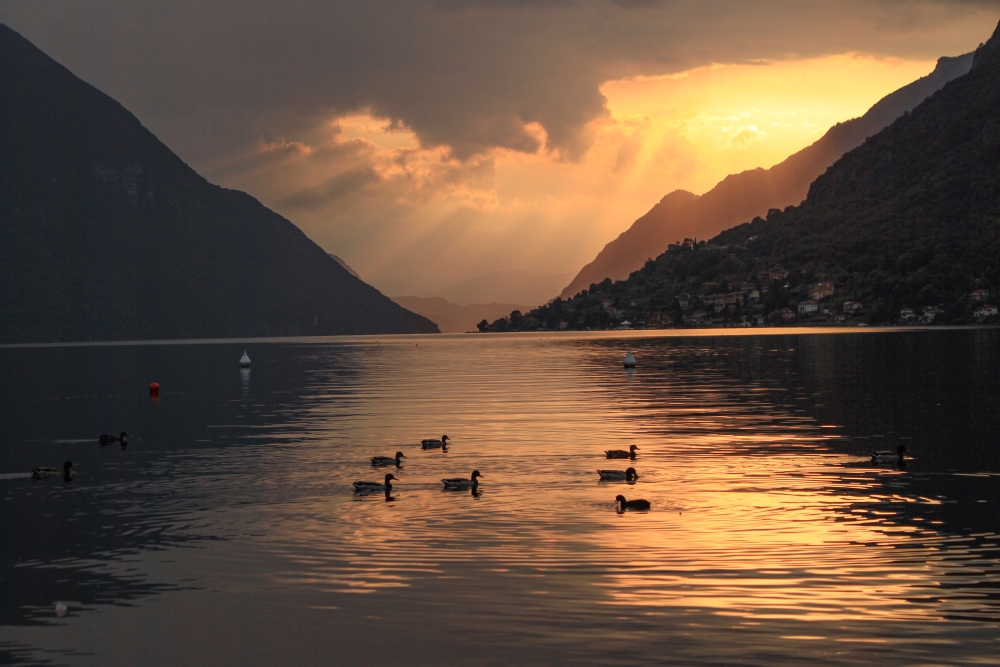 Abendstimmung in Porlezza am Luganer See