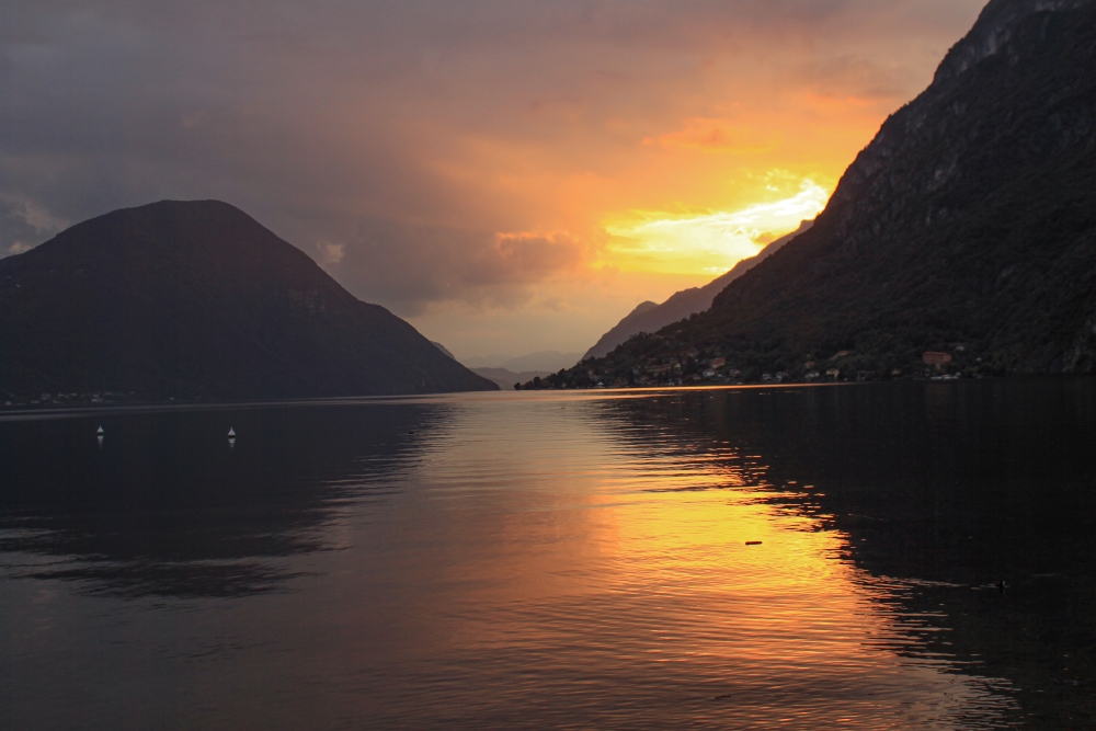 Abendstimmung in Porlezza am Luganer See