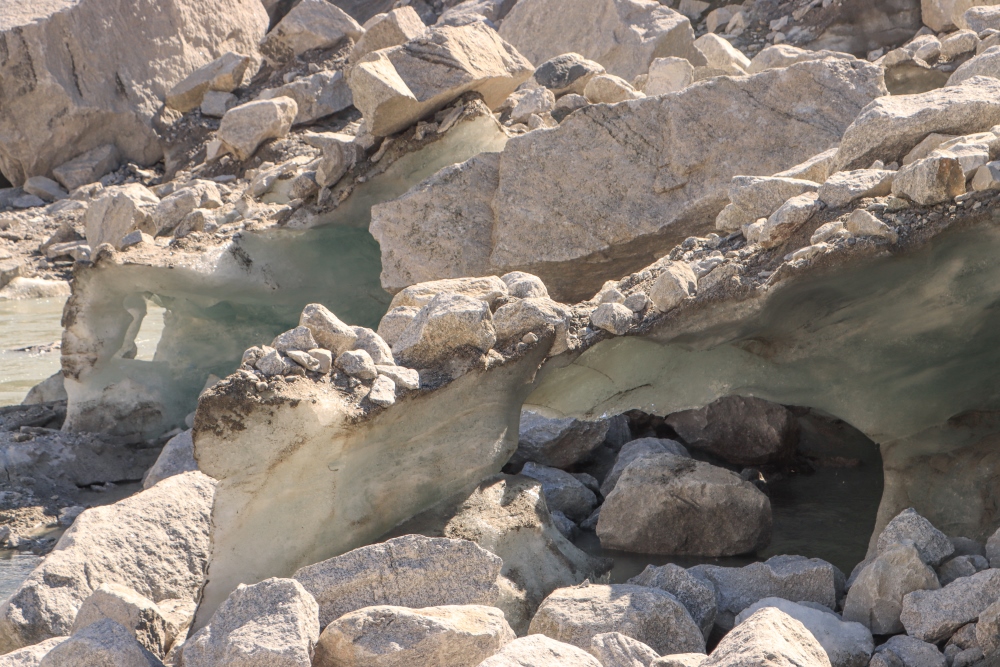 Gletscherschmelze hautnah am Fornogletscher