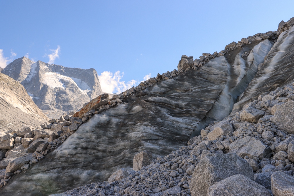 Gletscherschmelze hautnah am Fornogletscher