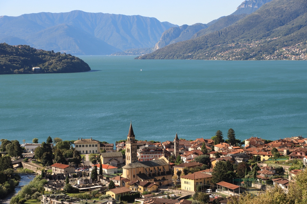 Lago di Como; Blick über Domaso nach Süden