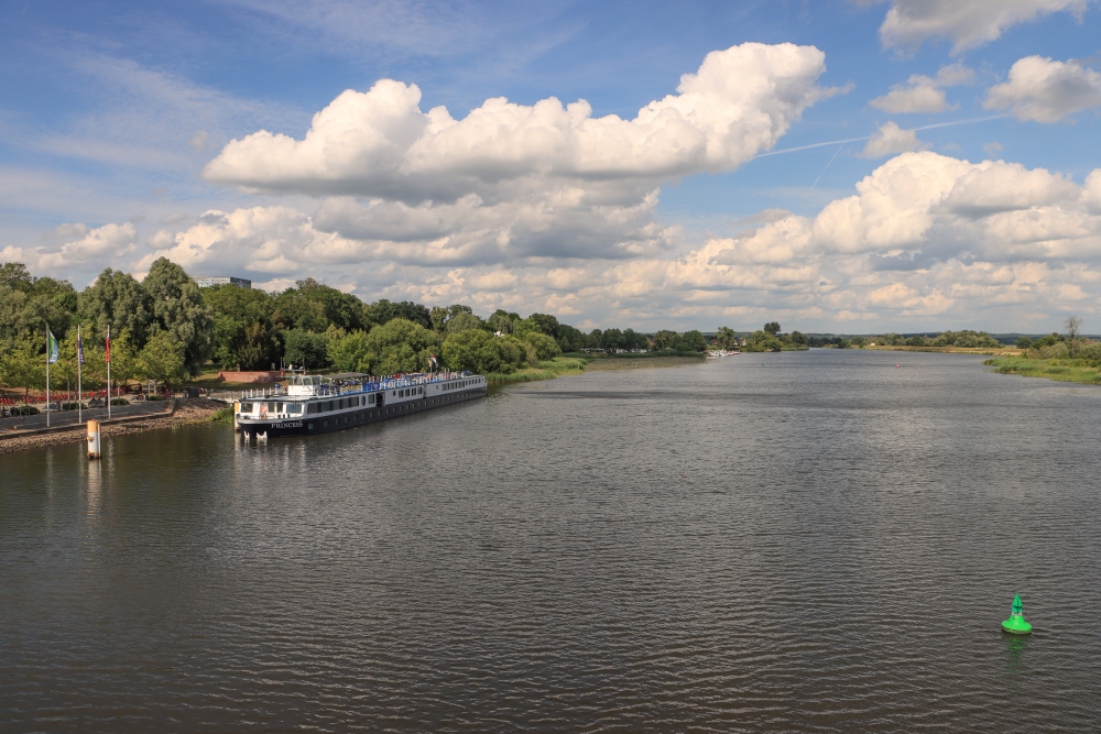 Schwedt/Oder; Blick von der Stadtbrücke