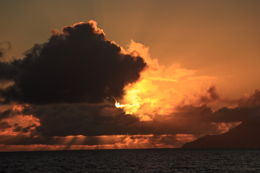 Seychellen, Abendhimmel von Mahé